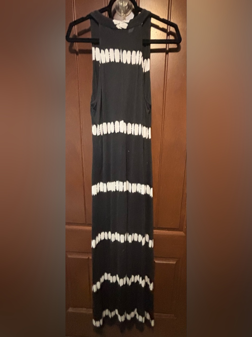 INC International Concepts Black and White Tie-Dye Maxi Dress